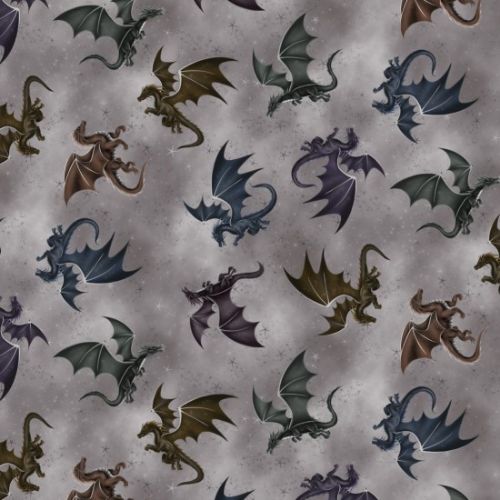 Picture of Fat Qtr Fire & Fury Dragon Grey