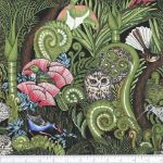 Picture of Fabric NZ Kiwiana Forest Birds - Onyx